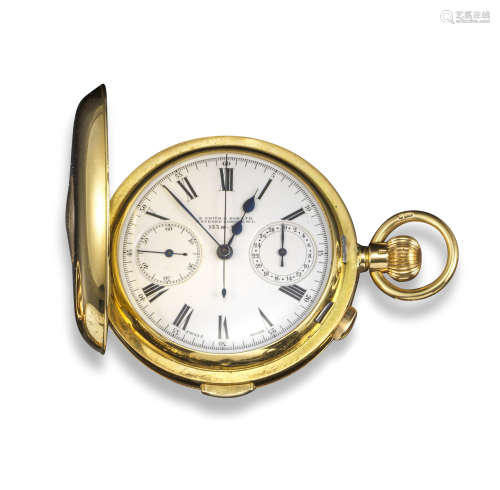 An 18ct gold hunting-cased minute repeating chronograph