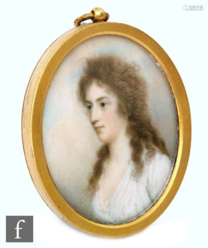 CIRCLE OF SIR WILLIAM CHARLES ROSS, RA (1794-1860) - 'Portrait of Mrs. Quin, nee Ellen Wilson', long
