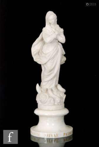 A 19th Century Italian marble classical figure, probably depicting Eve in flowing robe and crossed