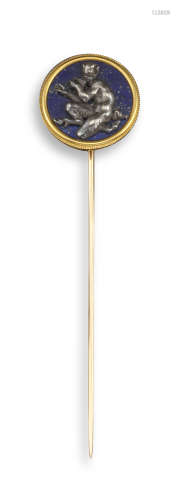 A 19th century French gold stickpin by Fannière Frères
