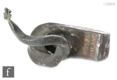 A 20th Century Italian metal desk weight showing the figure of a fly, stamped Preti Milano, height