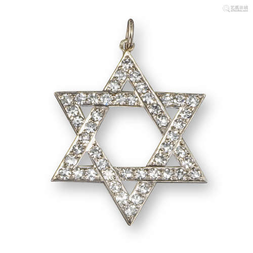 A diamond-set Star of David pendant