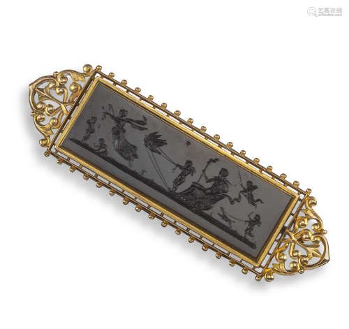 An agate intaglio brooch by Tiffany & Co