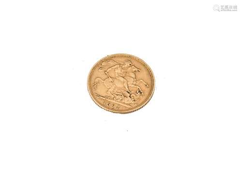 An Edward VII gold full sovereign, dated 1904, VF