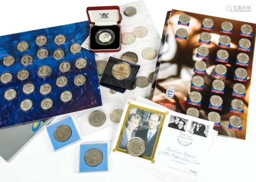 A collection of 19th and 20th century coins, including a 1997 Cook Island $1 silver Princess