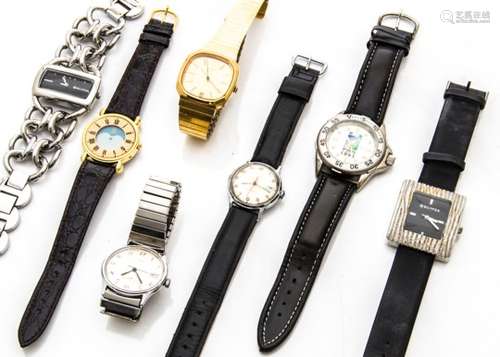 Seven vintage and modern watches, including a mid-sized Timex, a Sekonda and others (7)