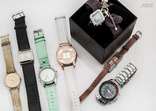 A large collection of ladies fashion watches, including a Swatch, Ted Baker and many others, AF,