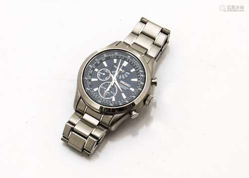 A modern Seiko Chronograph Perpetual stainless steel gentleman's wristwatch, 45mm, appears to run,