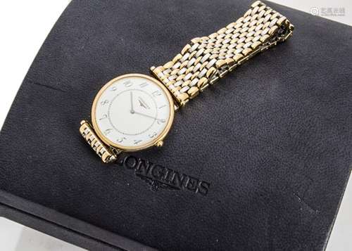 A modern Longines Grande Classique quartz bi-metal style gentleman's wristwatch, 33mm, white dial