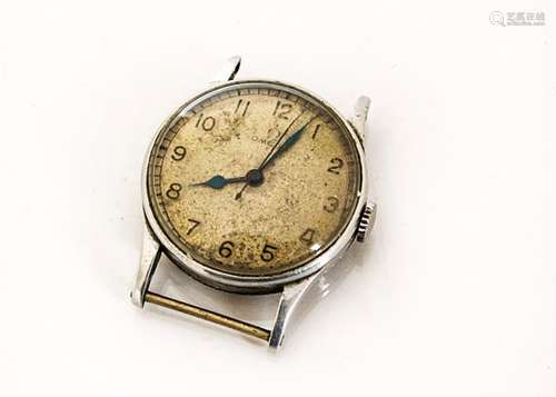 A c1940s Omega gentleman's wristwatch, AF, 32mm, chromed case, appears to run, serial no. 9972351,