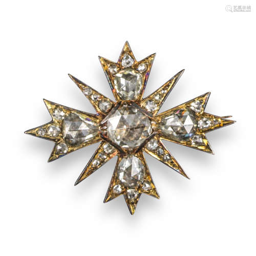 A George III rose-cut diamond brooch