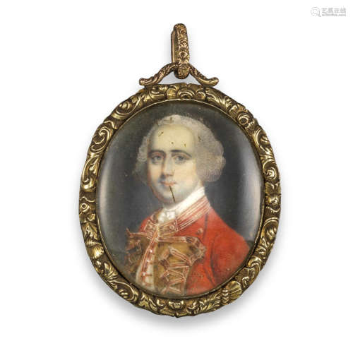 λ A George III miniature portrait of an officer