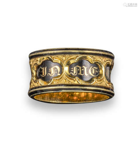 A mid 19th century gold mourning ring