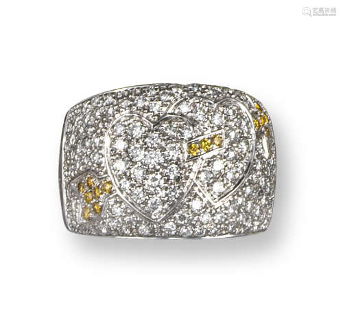A diamond bombé ring by Bulgari