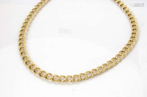 A 9ct gold oval curb linked necklace, with snap clasp, 50cm, 30g