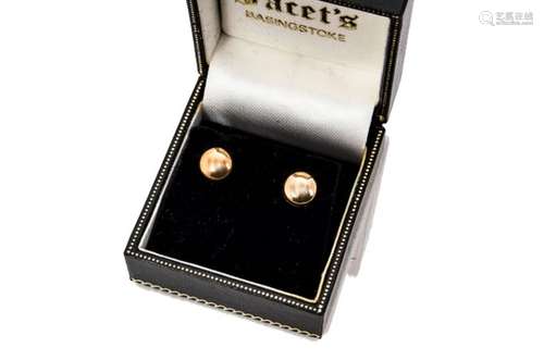 A pair of 9ct gold ear studs, in box