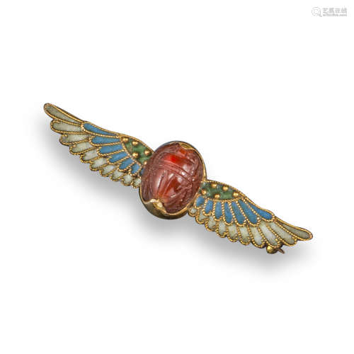 A late 19th century scarab brooch possibly by Giacinto Melillo
