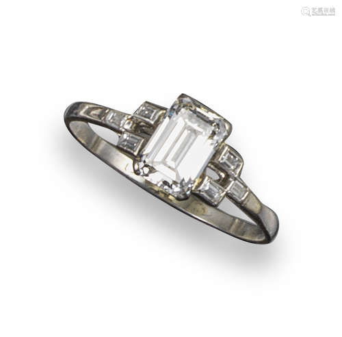 A diamond solitaire ring