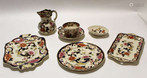 Group of Mason's Ironstone wares decorated with the Mandalay pattern comprising a water jug, two