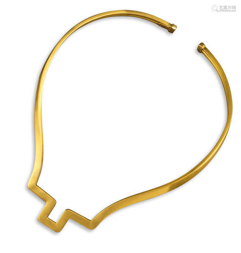 A gold collar necklace by Lalaounis