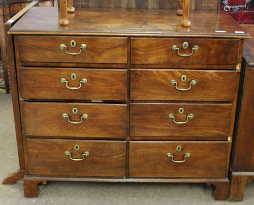 Early 19th century mahogany chest of 8 drawers on bracket feet, 103cm wide