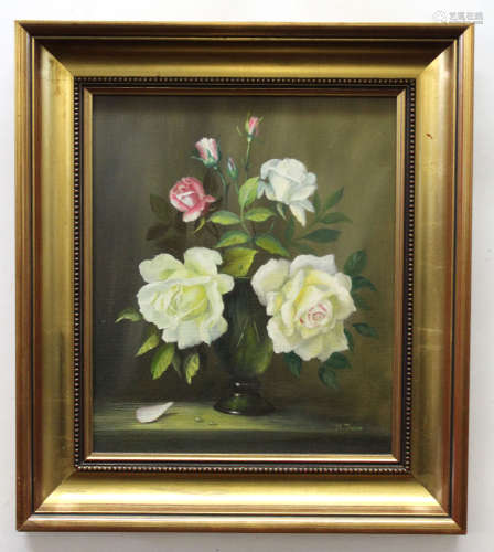 H Duce, signed oil on board, Still Life study, 34 x 28cm