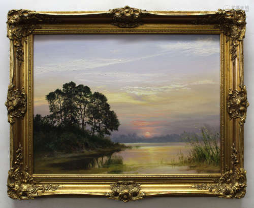 E R Herbert, signed oil on canvas, Lakeland scene, 44 x 60cm