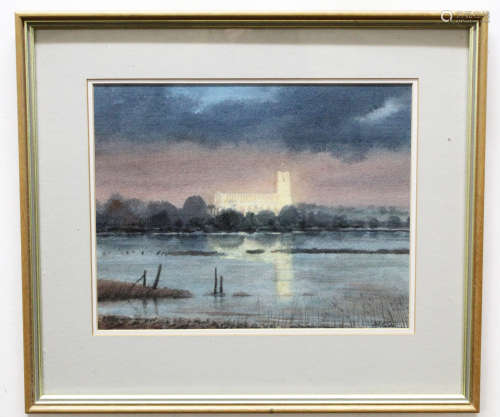 Ray St Clair Brown, signed watercolour, Blythburgh, 25 x 32cm, together with a further watercolour