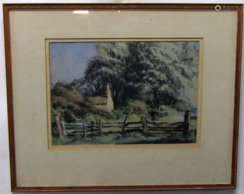 AR Noel Frank Bevan Dennes (1908-1988), Norfolk landscape, gouache, signed lower left, 24 x 35cm