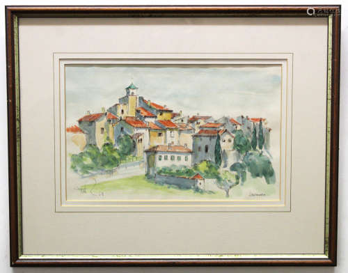 Terence Rudkin, signed group of three watercolours, 
