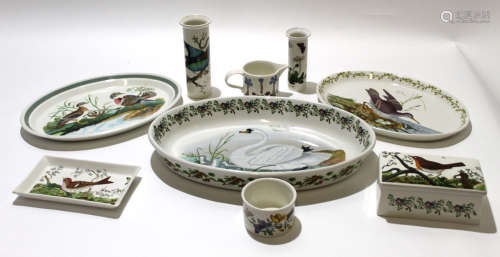 Collection of Portmeirion wares including a cheese dish and cover, 2 small vases, one from the