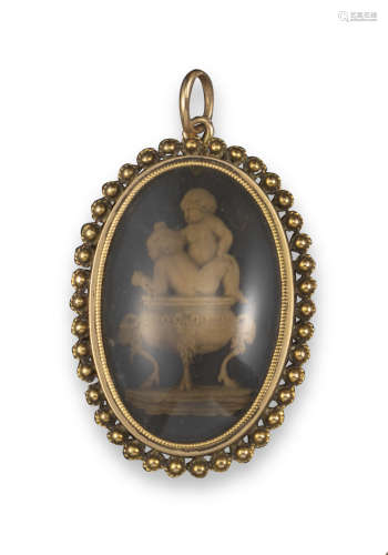 An early 19th century boxwood pendant attributed to Giuseppe Bonzanigo (1745  - 1820)