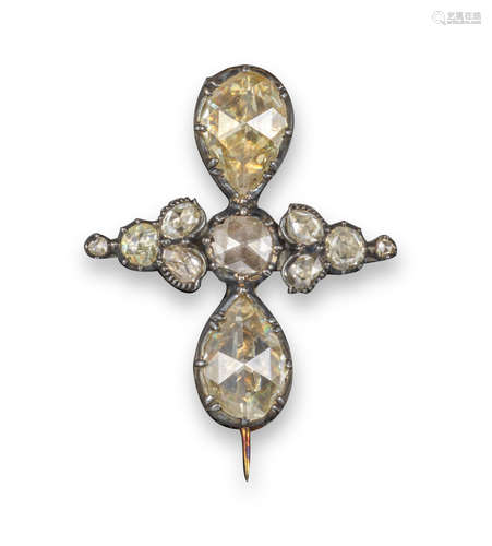 A George III rose-cut diamond brooch