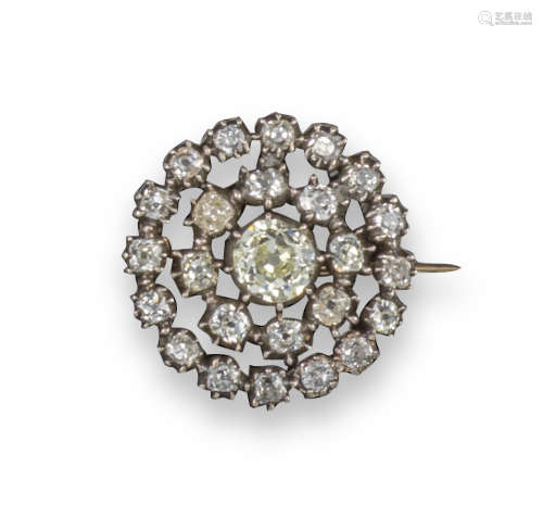 A George III diamond target brooch