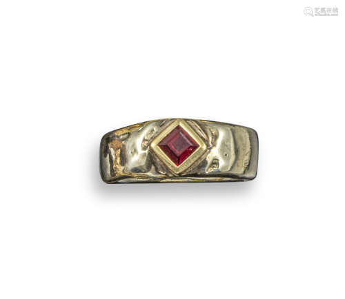 A ruby solitaire ring by Margaret Turner