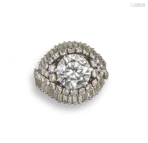 A bombé diamond dress ring