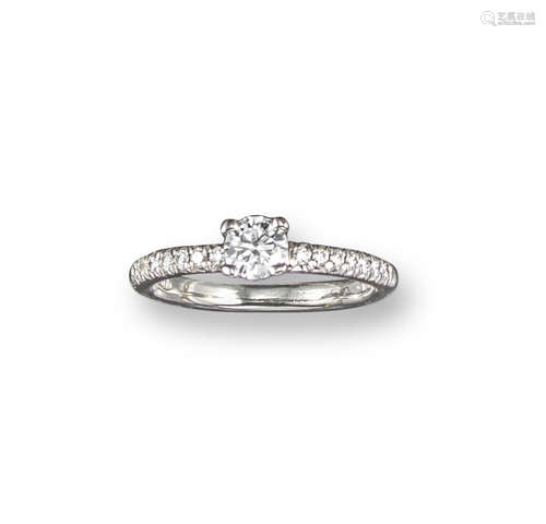 A diamond solitaire ring