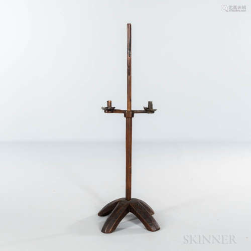 Ash and Maple Cross-base Candlestand