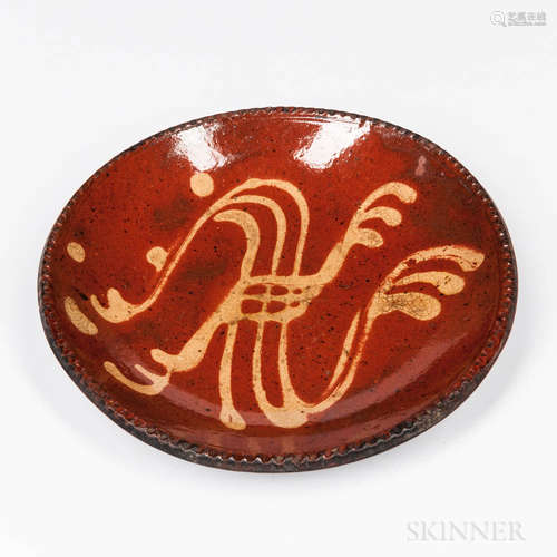 Trailed Slip-decorated Redware Plate