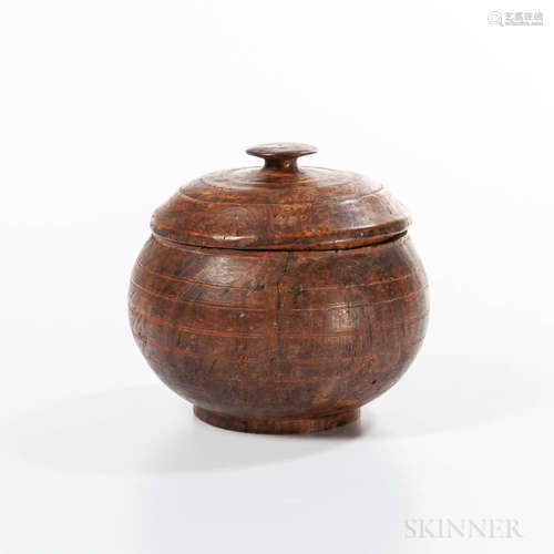 Turned Ash Burl Lidded Bowl