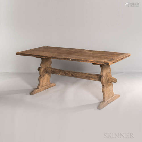 Poplar and Maple Trestle Table