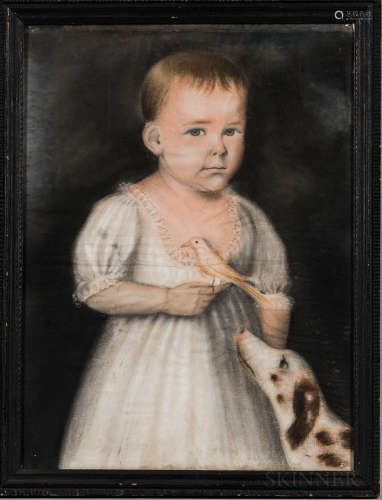 American School, Early 19th Century Portrait of Mary Louise Burrows, Age 11 Months