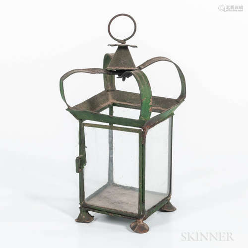 Green-painted Tin Hanging Lantern