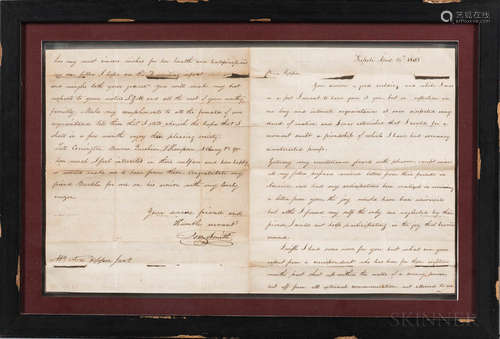 Manuscript Letter from Joseph Smith to Benjamin Hoppin While Imprisoned in Tripoli