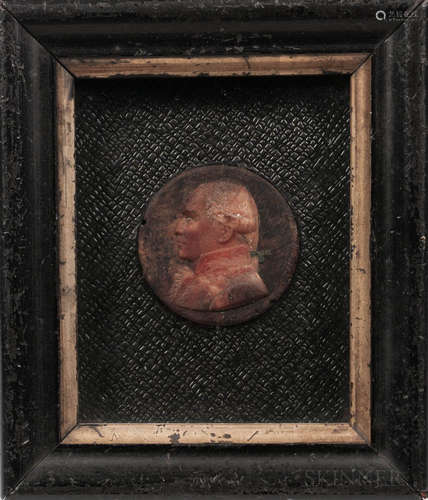 Rare First Phase Wax Relief Miniature of Gaspard Monge