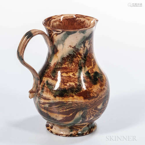 English Variegated Pottery Jug