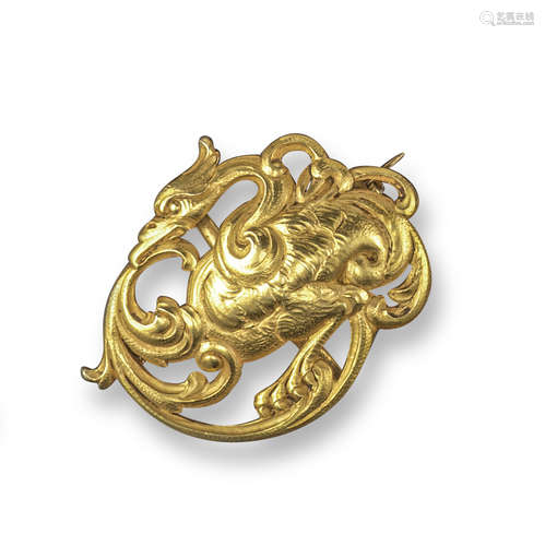 An Art Nouveau gold brooch by Tiffany & Co