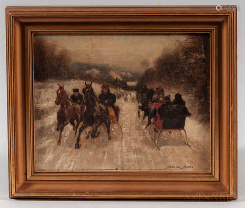 Scott (Nicholas Winfield) Leighton (Maine/Massachusetts, 1849-1898) Passing Sleighs