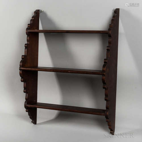 Walnut Three-tier Wall Shelf