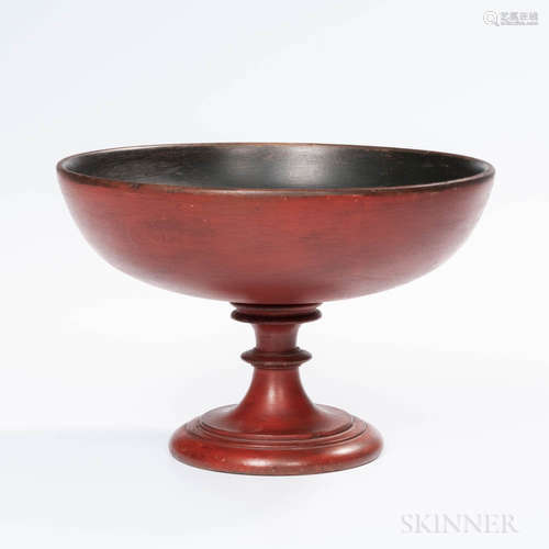 Turned and Red-painted Compote